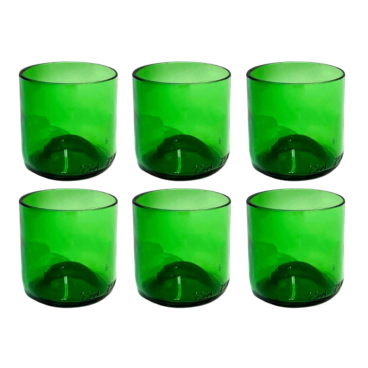 Green Wine Bottle Drinking Glasses