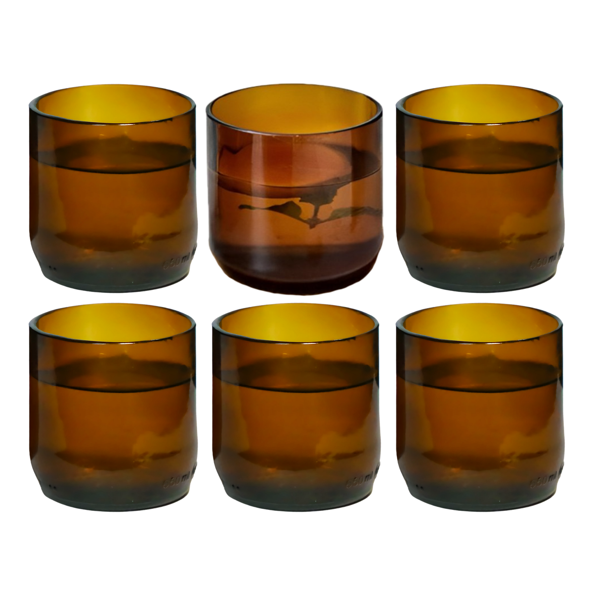 Amber Wine Bottle Drinking Glasses