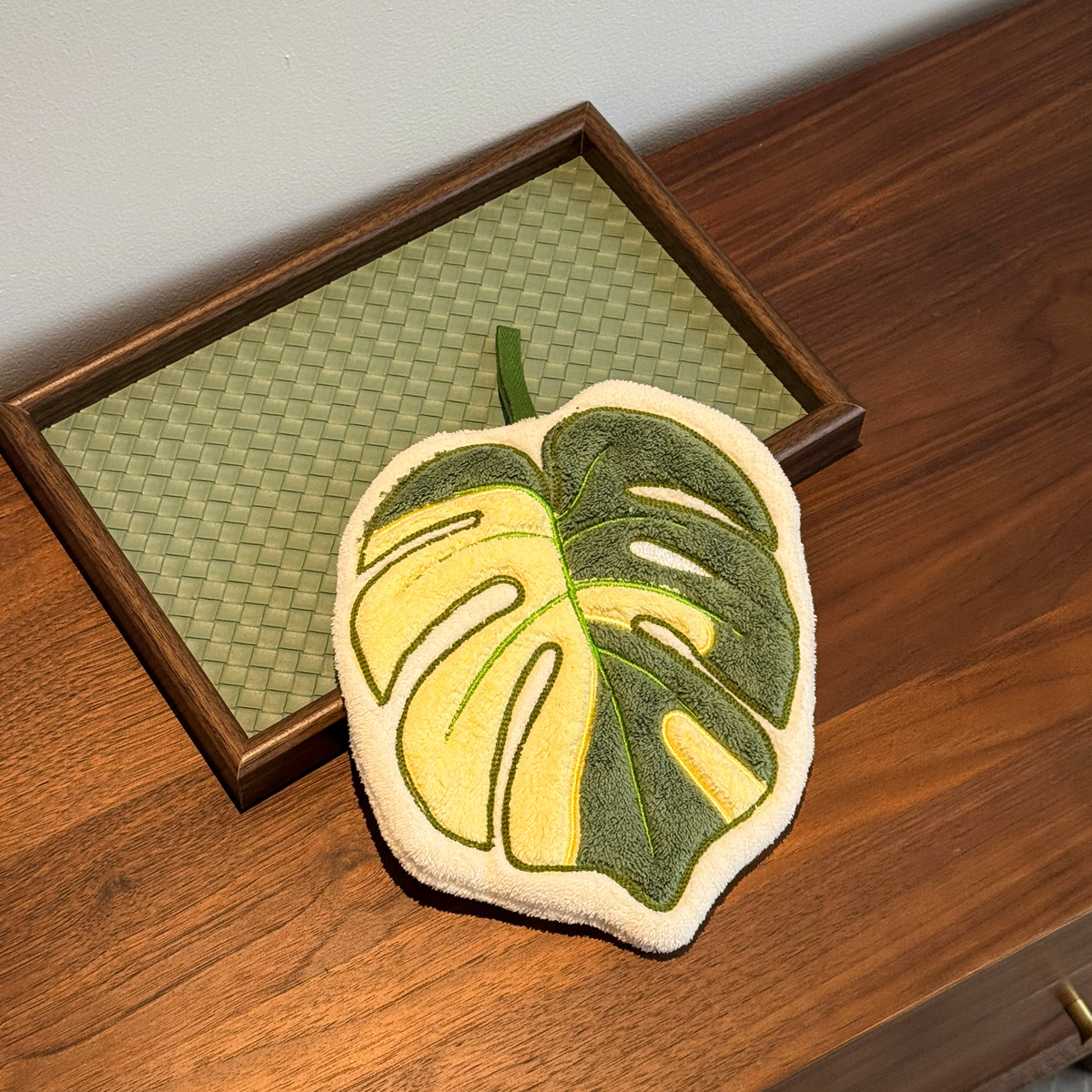 Variegated Monstera Leaf - Hanging Hand Towel
