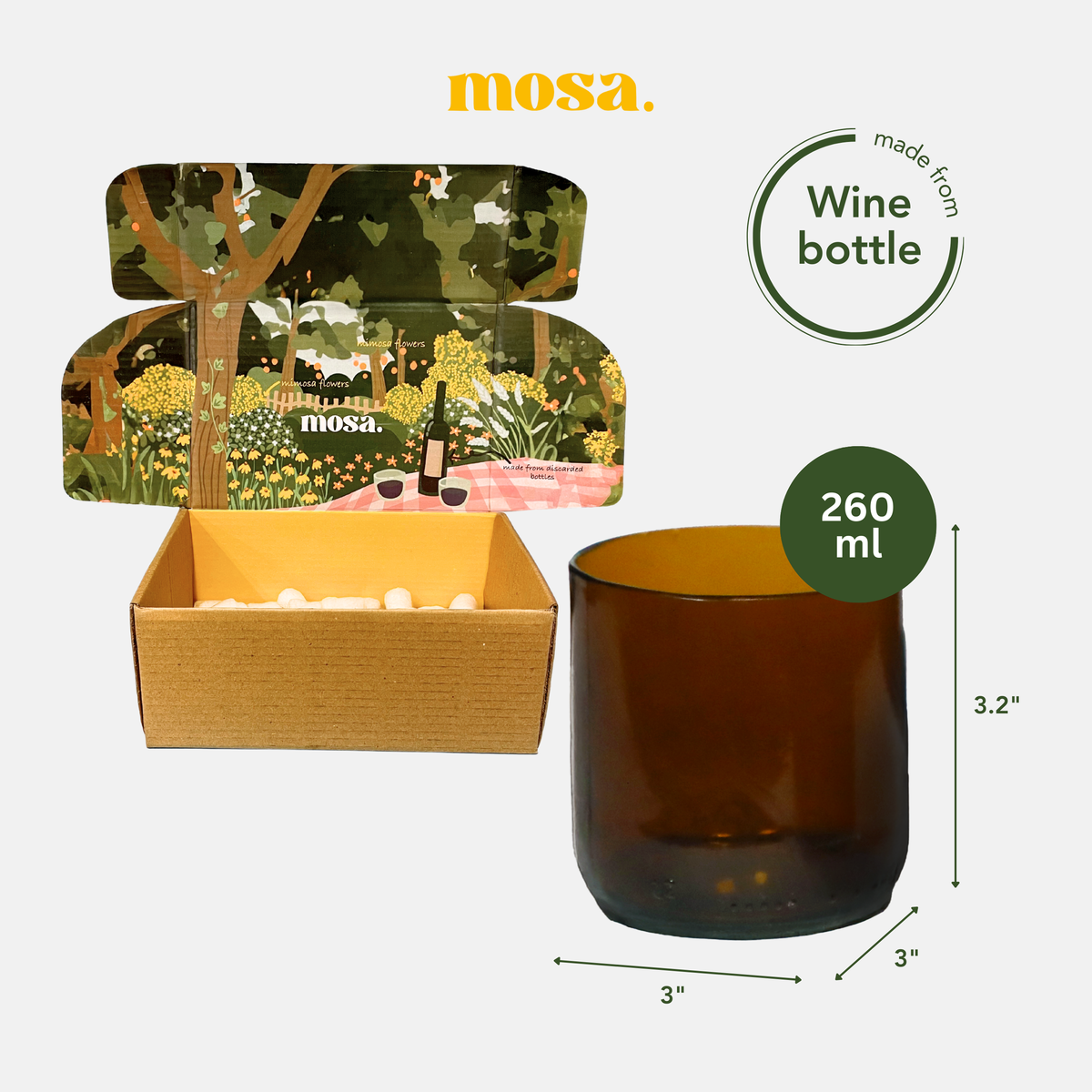 Amber Wine Bottle Drinking Glasses