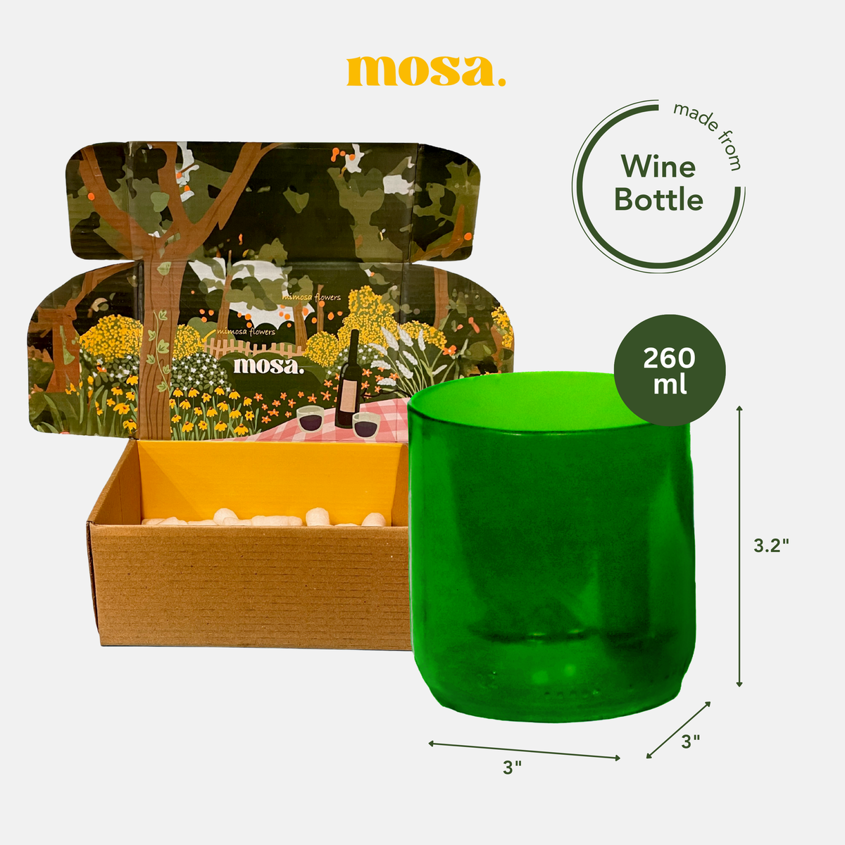Green Wine Bottle Drinking Glasses