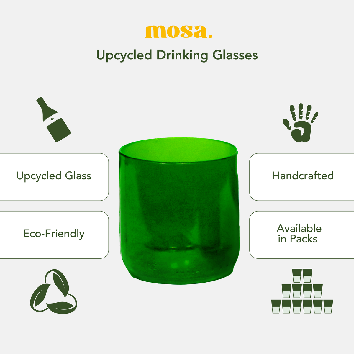 Green Wine Bottle Drinking Glasses