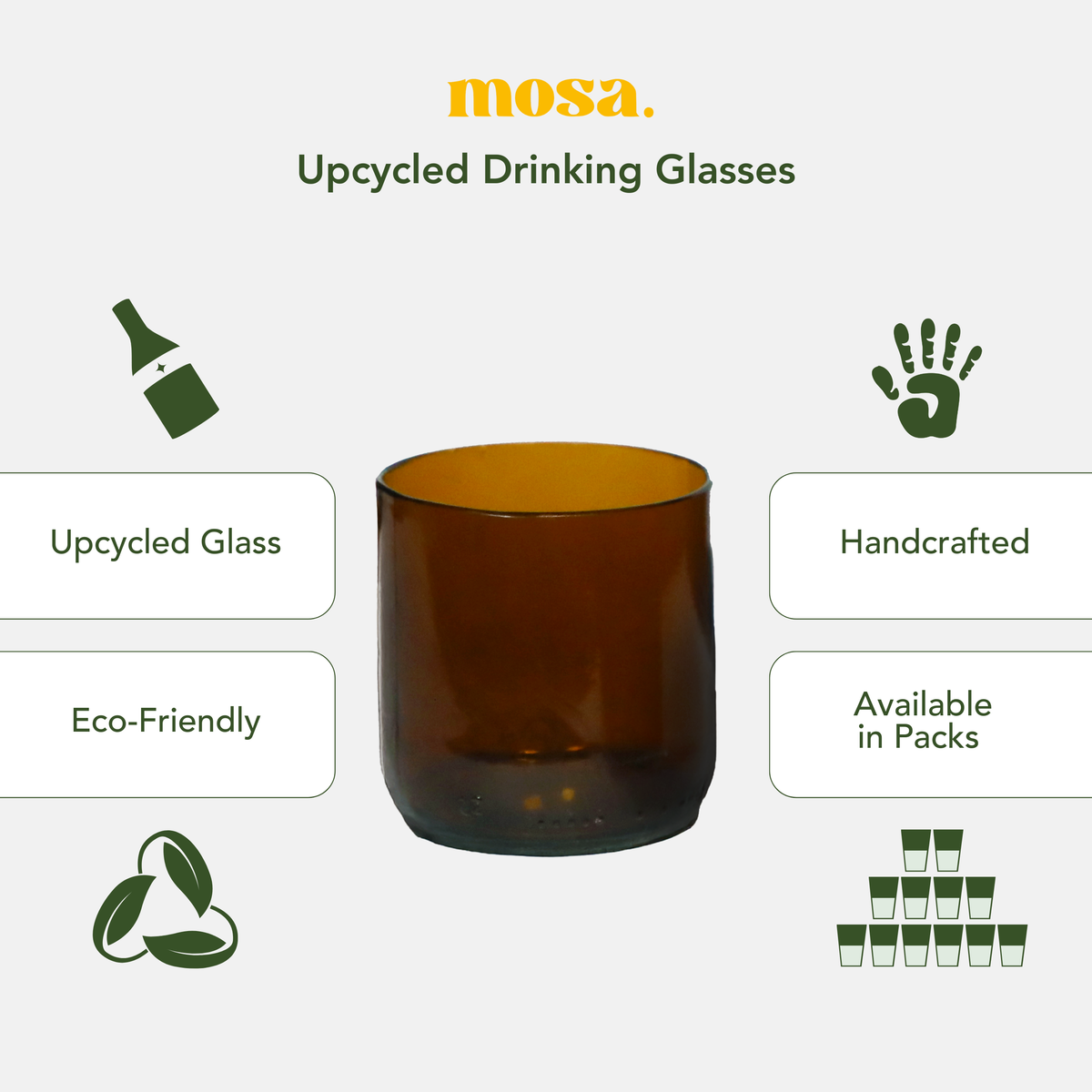Amber Wine Bottle Drinking Glasses