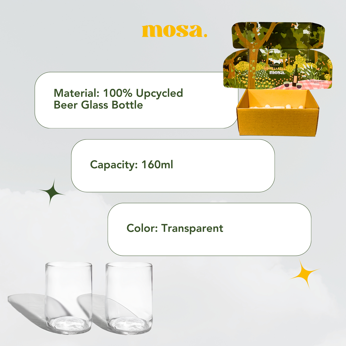 Beer bottle drinking glasses
