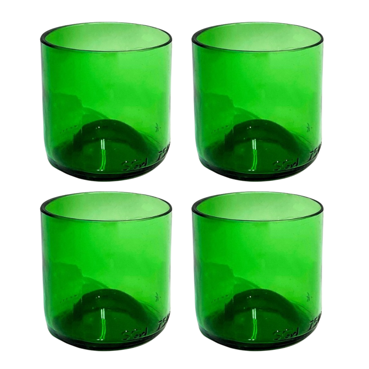 Green Wine Bottle Drinking Glasses