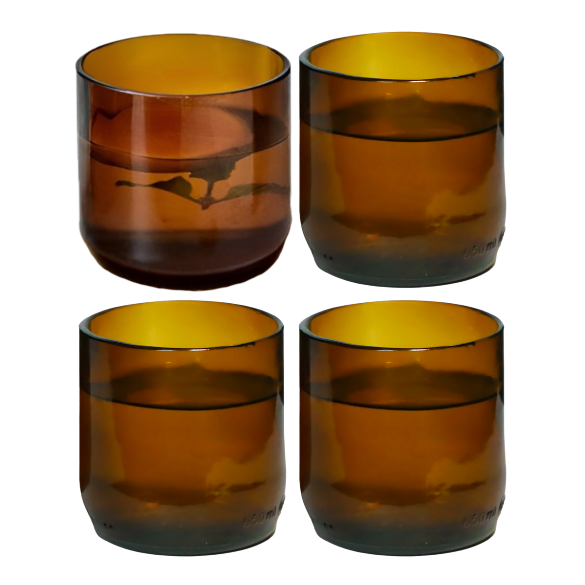 Amber Wine Bottle Drinking Glasses