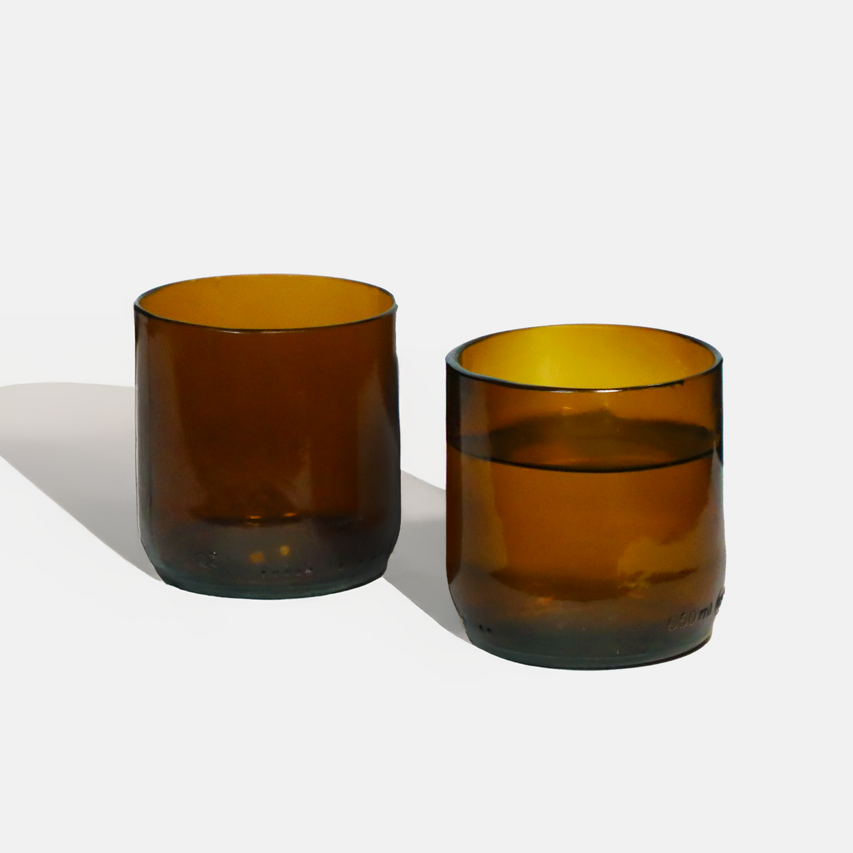 Amber Wine Bottle Drinking Glasses