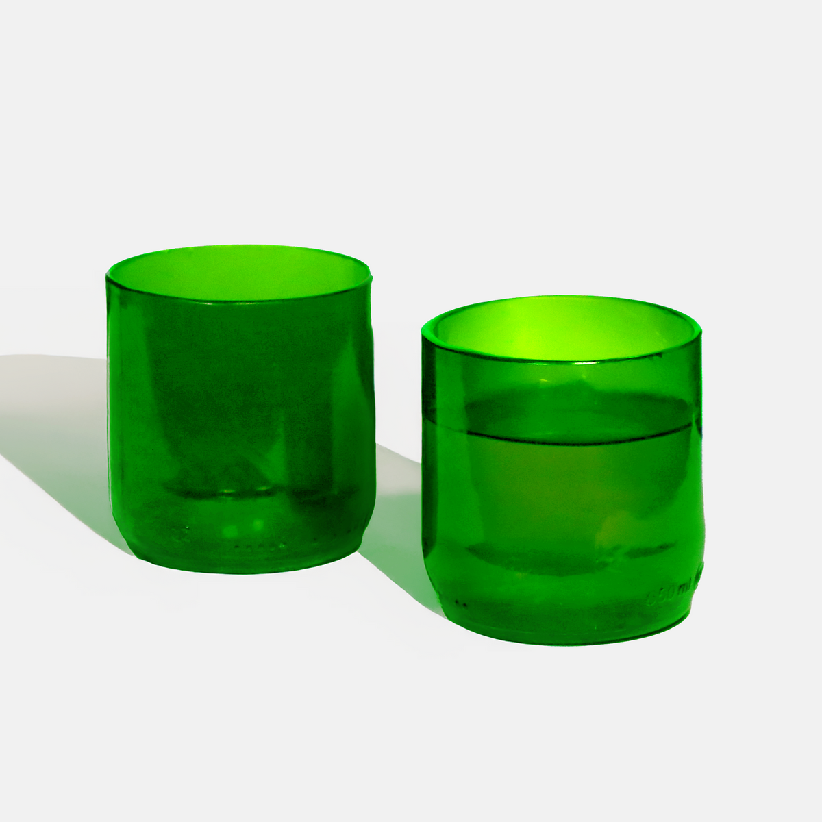 Green Wine Bottle Drinking Glasses